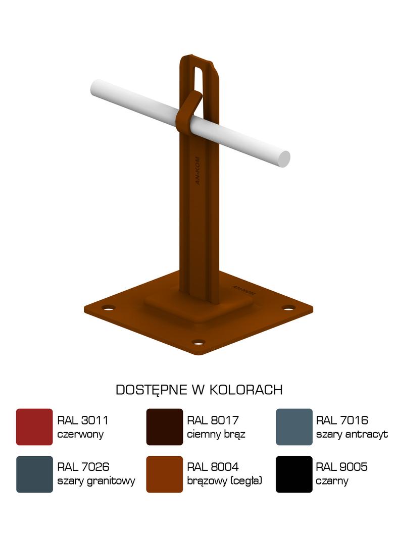 AN-11A/LA/-N Uchwyt na płytce stalowej H=12cm Z-zagięcie /LA/