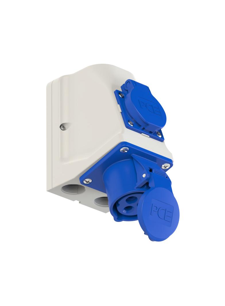 GNIAZDO KOMBI CEE + 230V Z BOLCEM 16A 230V 2P+Z nie okablowane IP44