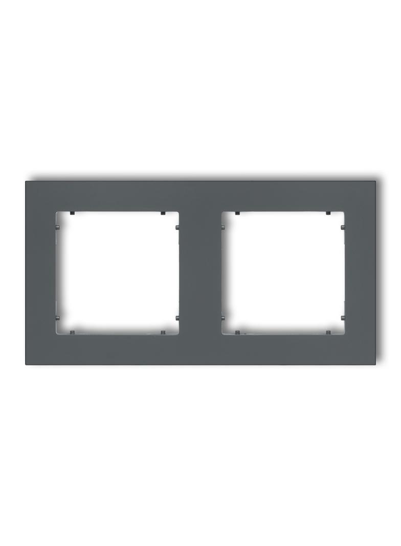 MINI Ramka uniwersalna podwójna z tworzywa grafitowy mat