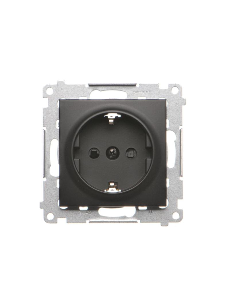 Simon 54 Gniazdo Schuko z przesłonami 16A z. śrub. czarny