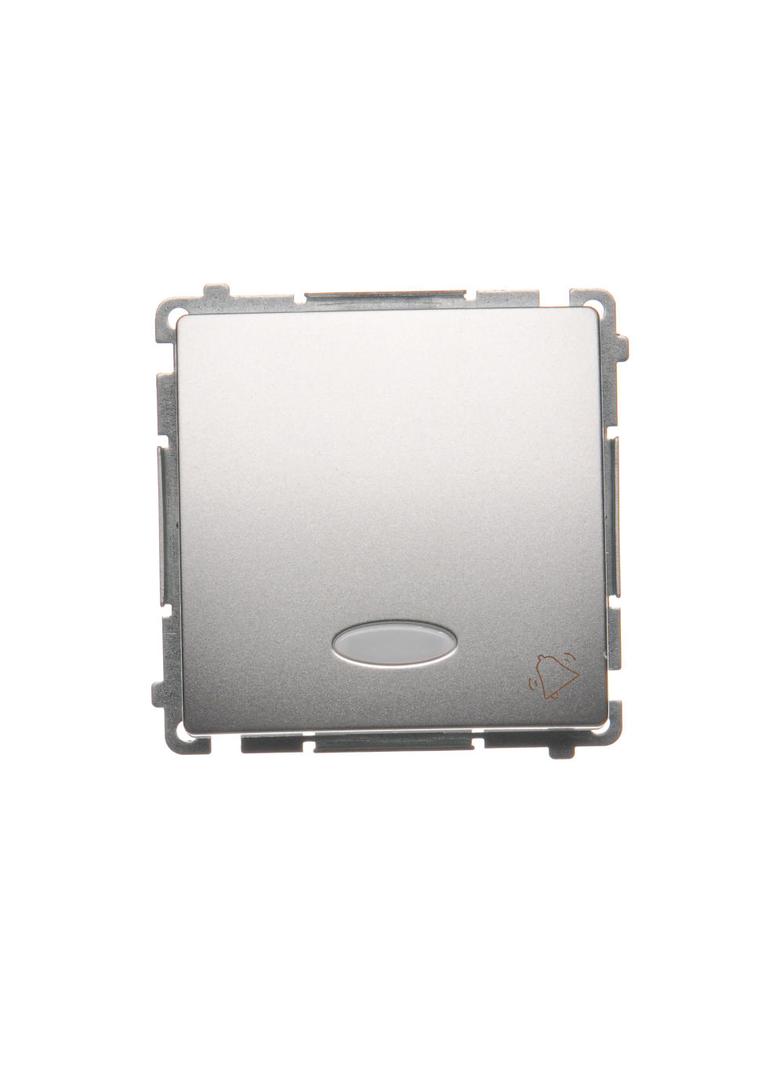 Simon Basic Przycisk dzwonek z podświetleniem LED 10A 250V szybkozłączka srebrny mat BMD1L.01/43 KONTAKT