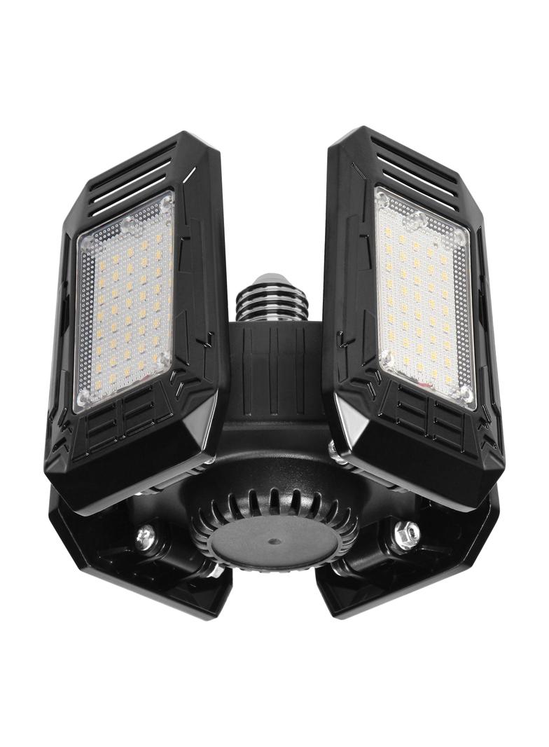 SYRIUSZ LED lampa warsztatowa składana 4-skrzydłowa, E27, 72W, 4000K, 6480lm