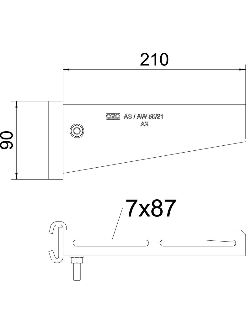 AS 55 21 FT, Wysięgnik do wieszaka