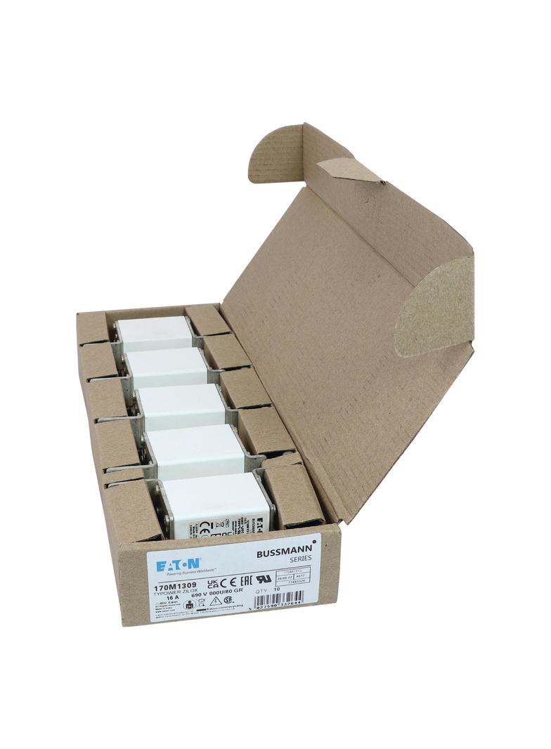 16A 690V IEC gR 000U/80 SQUARE BODY FUSE Wkładka szybka 16A AC 690V DIN 000 21x40x100 mm, 170M1309 E