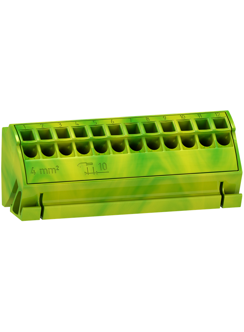Rozdzielnice PrismaSet, komplet 4 bloków uziemiających z zaciskami sprężynowymi 12x4mm2