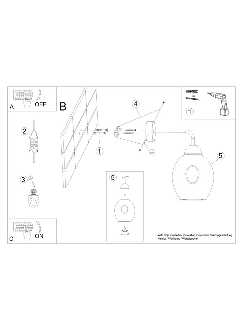 Sollux Kinkiet FILLAN 1 czarny SL.1143