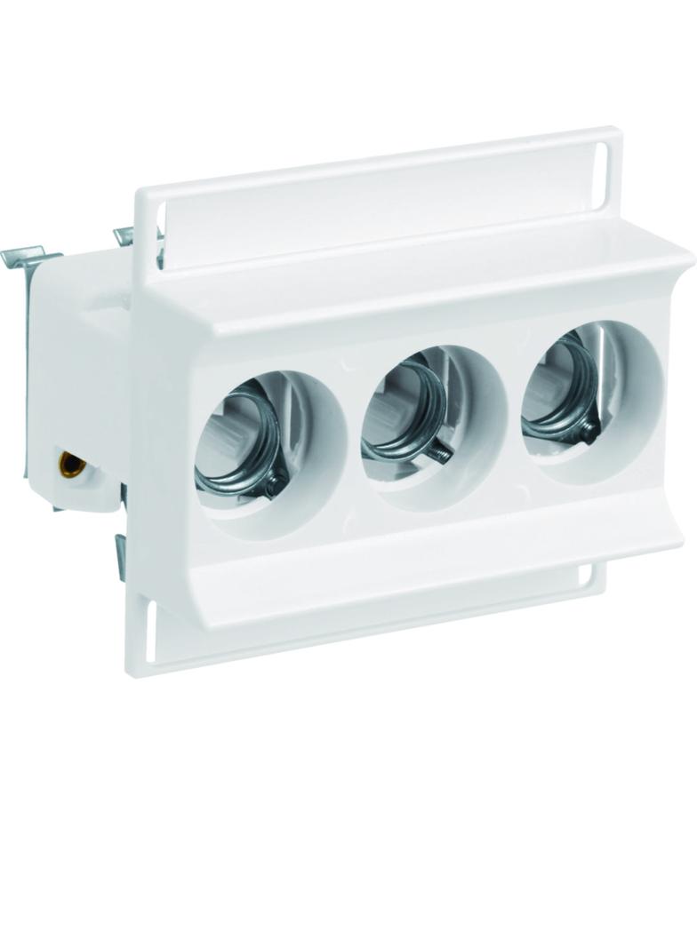 Gniazdo bezp. ceram. D01/3 E14 3P 3168/3VR 16A 400VAC TS35 zac.pałąk. 4mm2 LD01K16-3AS HAGER