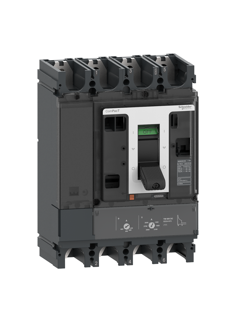 Wyłącznik mocy ComPacT NSX NSX630S DC TM-DC 600A 4P 100kA C63S4TM600D Schneider