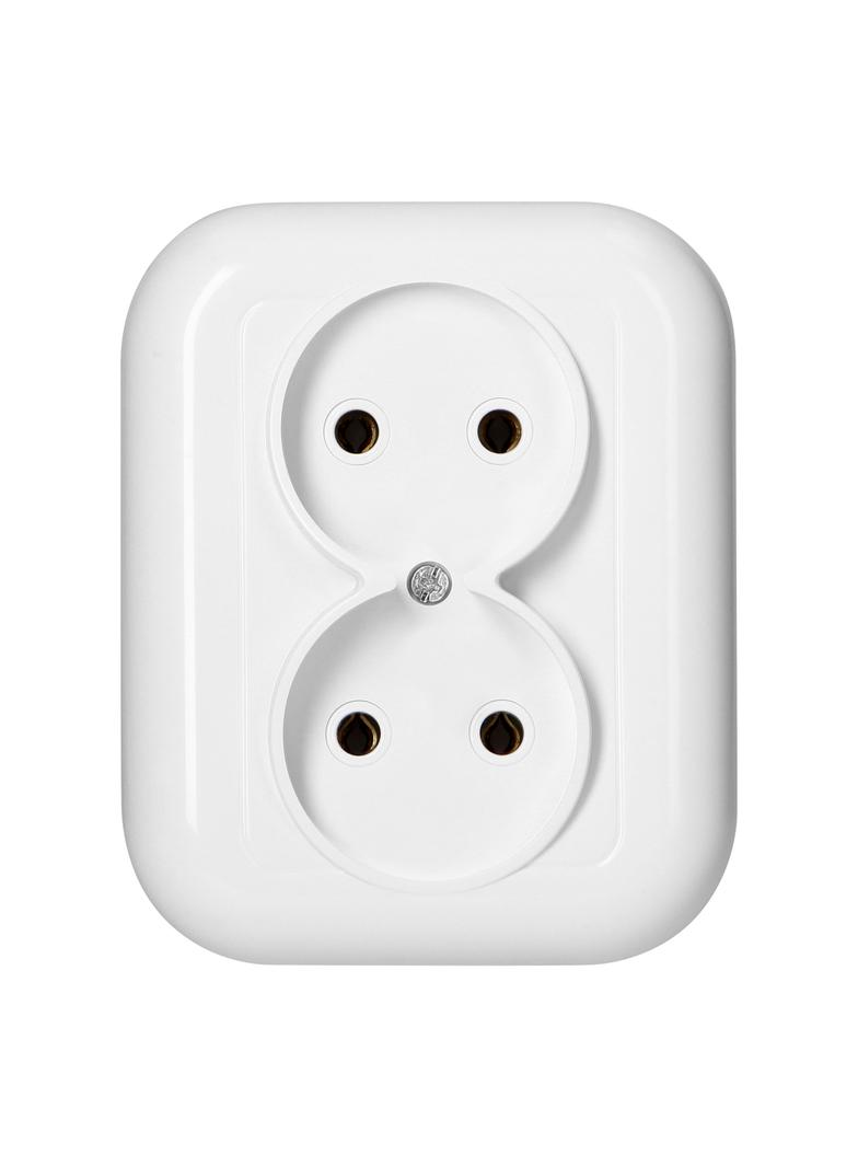 Gniazdo podwójne podtynkowe 2x2p 16A, 250V, FAN, biały