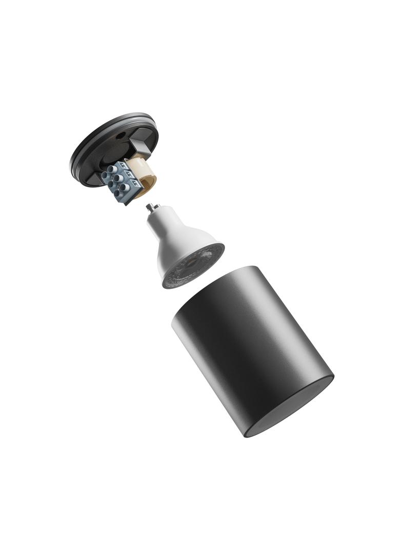 CHLOE GU10 NATYNKOWA GU10 250V IP44 70X90MM CZARNY OKRĄGŁA NIERUCHOMA