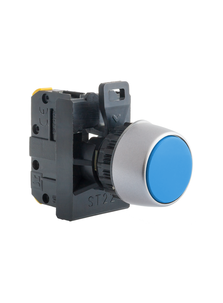 PRZYCISK KRYTY NIEBIESKI 1 ZW PIERŚCIEŃ CZARNY