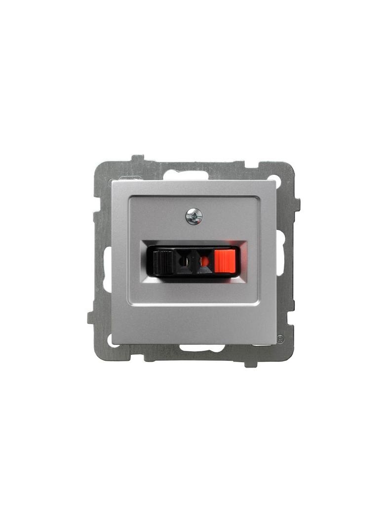 AS Gniazdo głośnikowe pojedyncze - kolor srebro GG-1G/m/18