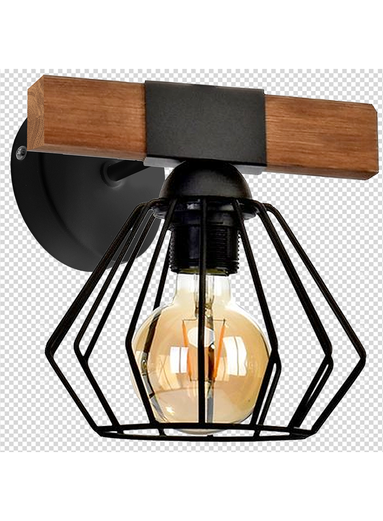 MILAGRO Kinkiet ULF BLACK/WOOD 1xE27 60W