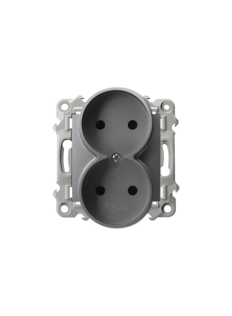 SZAFIR Gniazdo podwójne moduł bez ramki - kolor szary mat