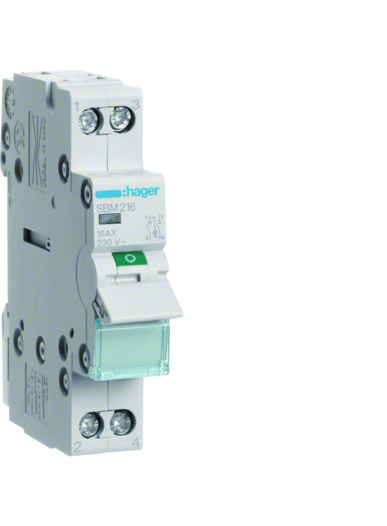 Modułowy rozłącznik izolacyjny z lampką sygnalizacyjną 2P 16A 230VAC SBM216 HAGER
