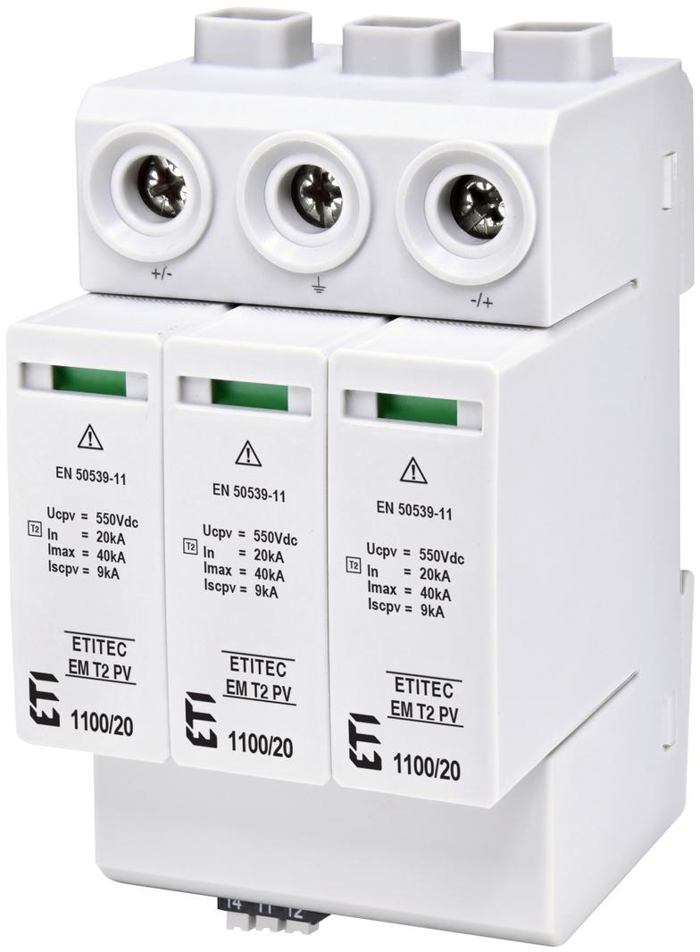 Ogranicznik przepięć T2 (C) - do systemów PV TEC EM T2 PV 1100/20 Y RC 002440624 ETI