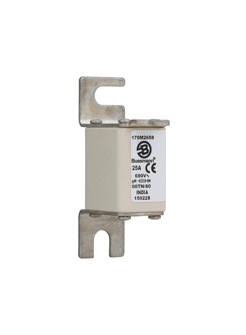 25A 690V gR 00TN/80 TYPE T IND. FUSE Wkładka szybka 25A AC 690V DIN 00 30x67x100 mm gR D 170M2658 EA
