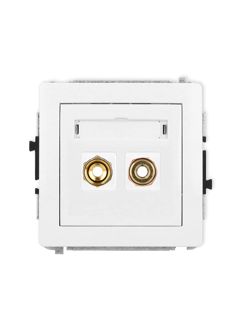 DECO Mechanizm gniazda głośnikowego pojedynczego (typu banan - czerwony i czarny, pozłacany, 4 mm2,