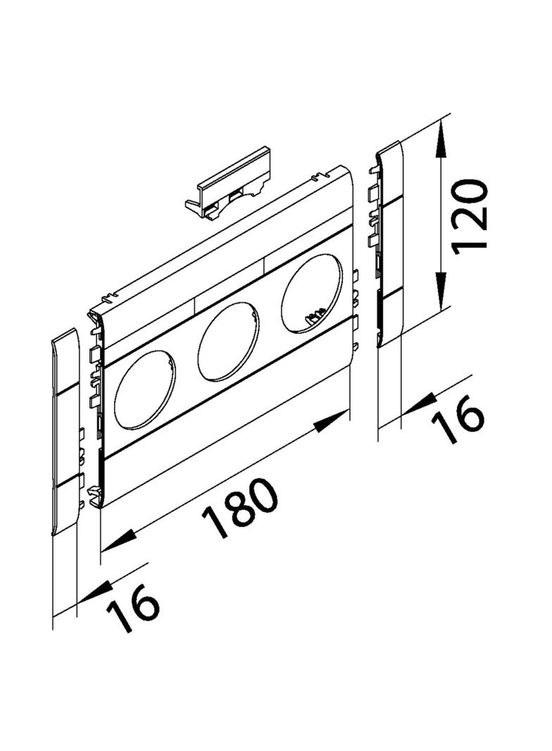 tehalit.WA Maskownica potrójna z polem opisowym ABS bezhalogenowy 120mm czerwony GB120313020 HAGER