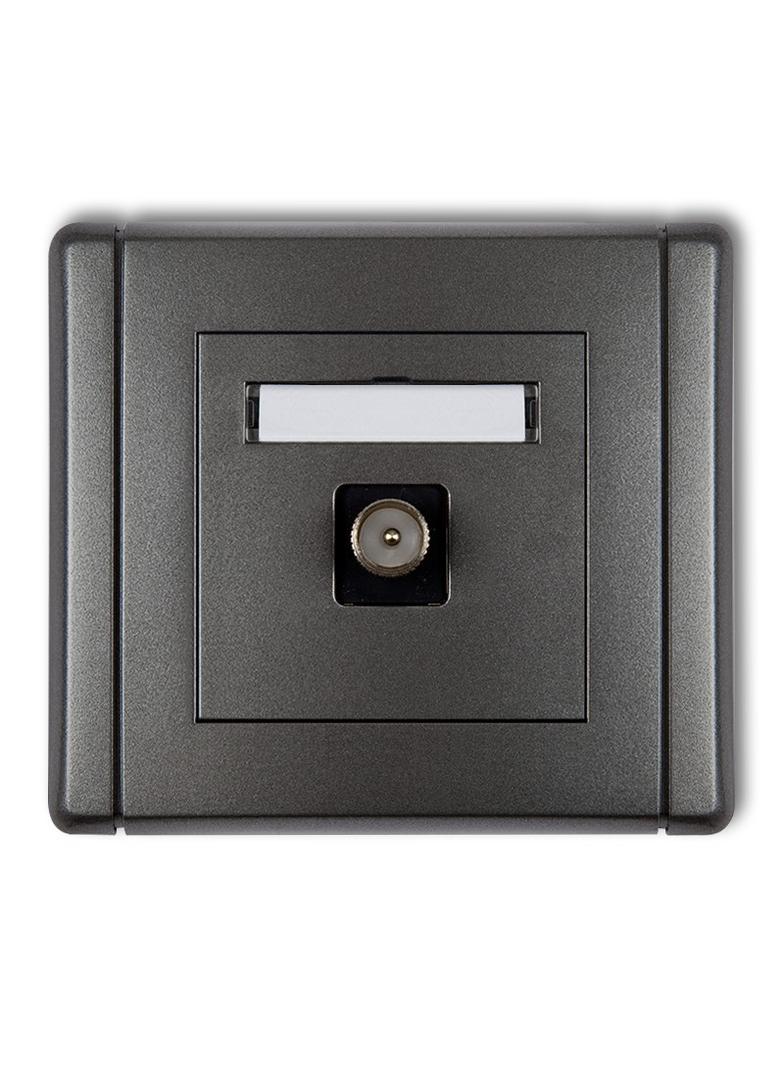 FLEXI Gniazdo antenowe pojedyncze TV grafitowy