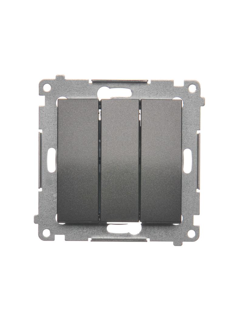 Simon 54 Przycisk potrójny 10A 250V szybkozłączka antracyt DP31.01/48 KONTAKT