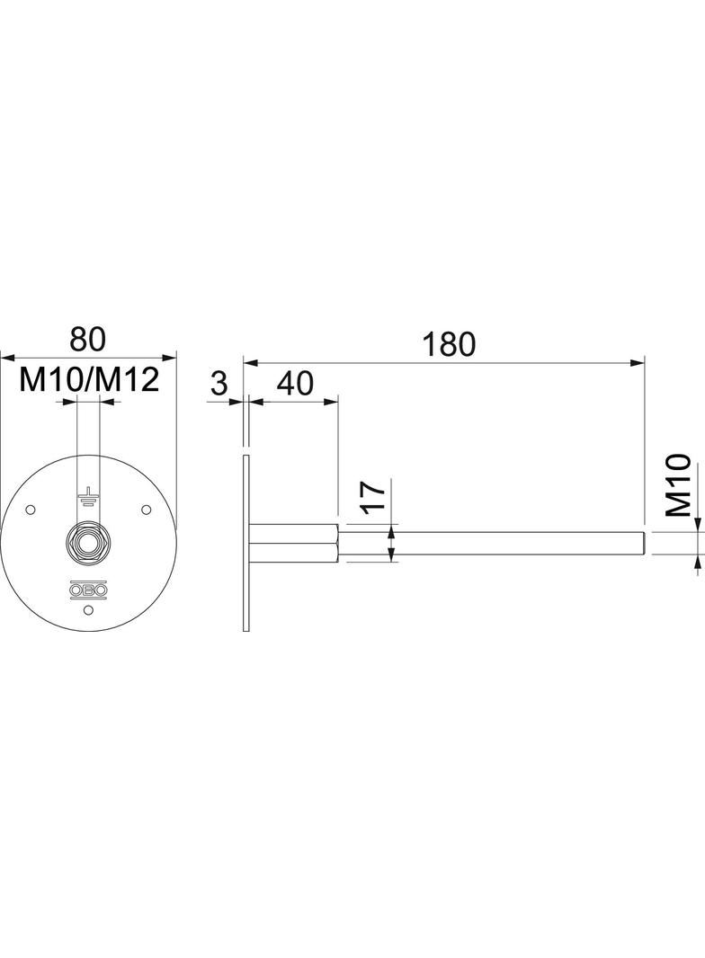 205 DG L180 V4A Punkt stały uziemienia