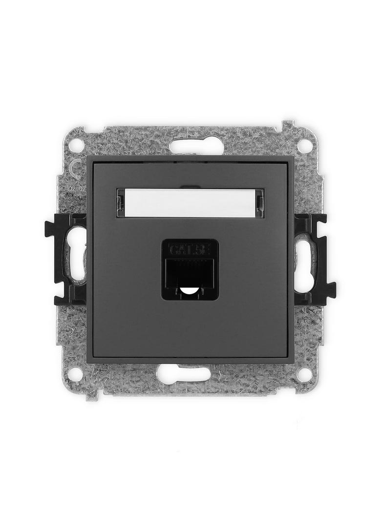 ICON Mechanizm gniazda komputerowego pojedynczego 1xRJ45, kat. 5e, 8-stykowy grafitowy mat