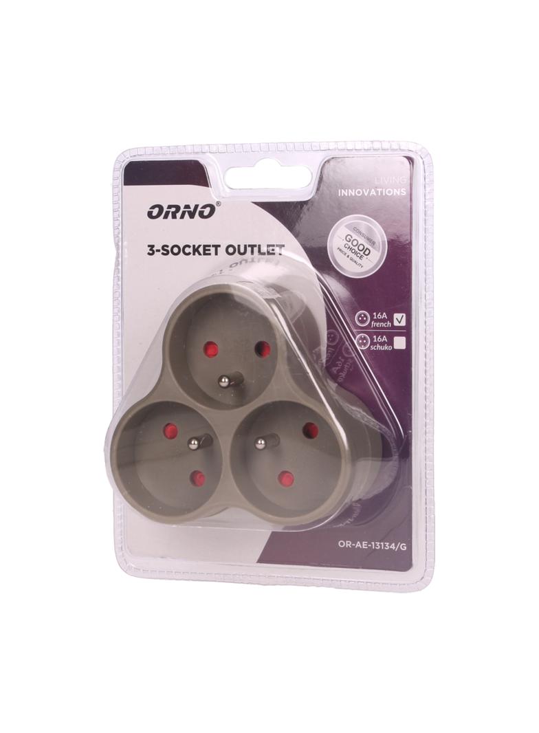Rozgałęźnik 3x2P+Z szary OR-AE-13134/G ORNO