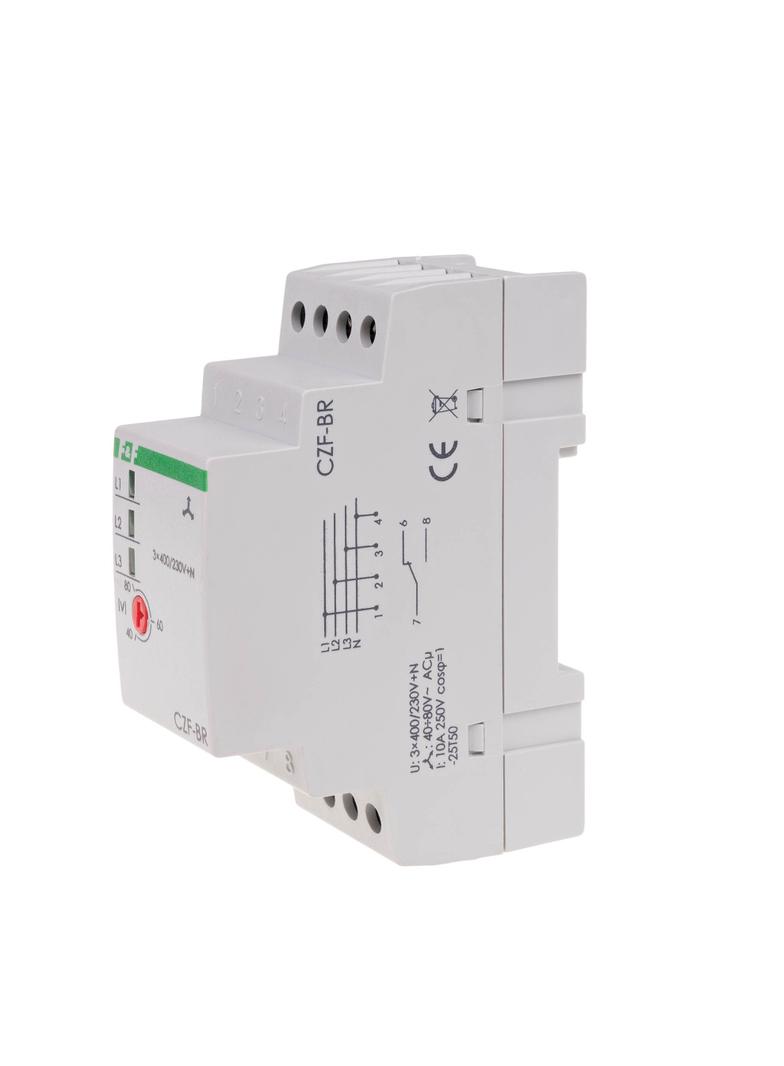 mikroprocesorowy czujnik zaniku i asymetrii faz z regulowanym progiem progiem asymetrii, montaż na s