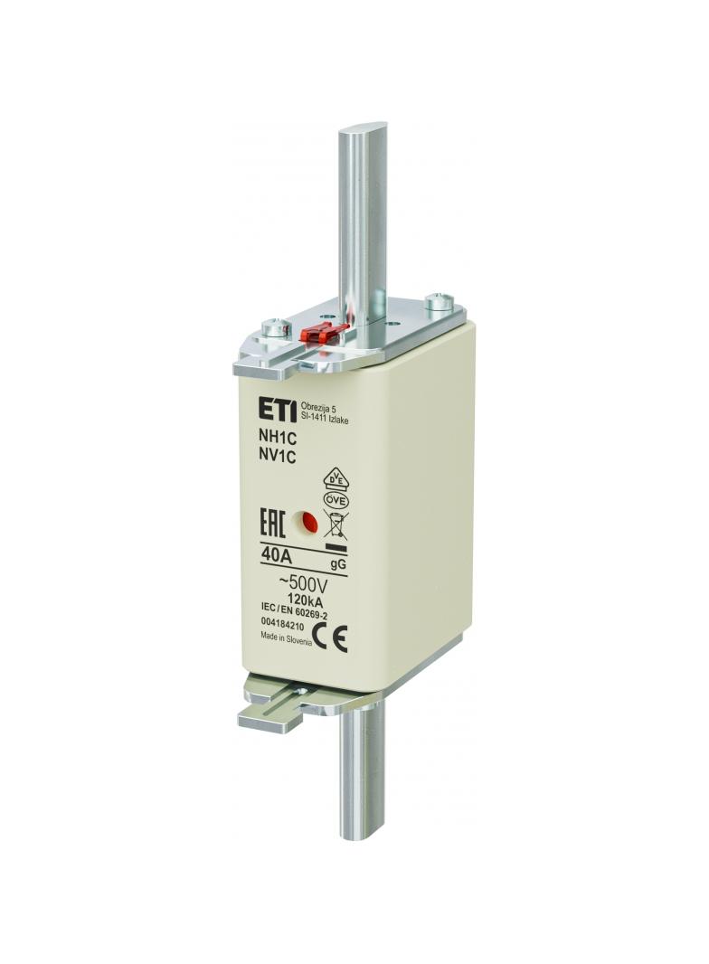Wkładka topikowa NH zwłoczna KOMBI NH1C gG 40A 500V 004184210 ETI
