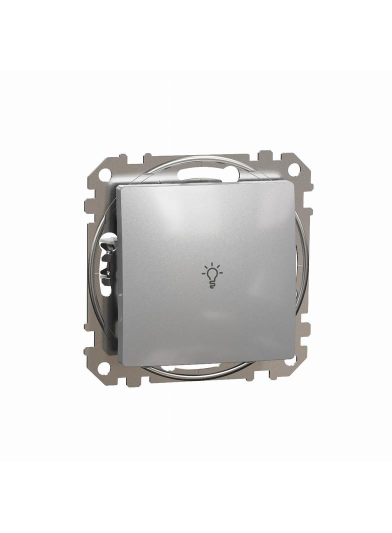 Sedna Design & Elements, przycisk światło, srebrne aluminium