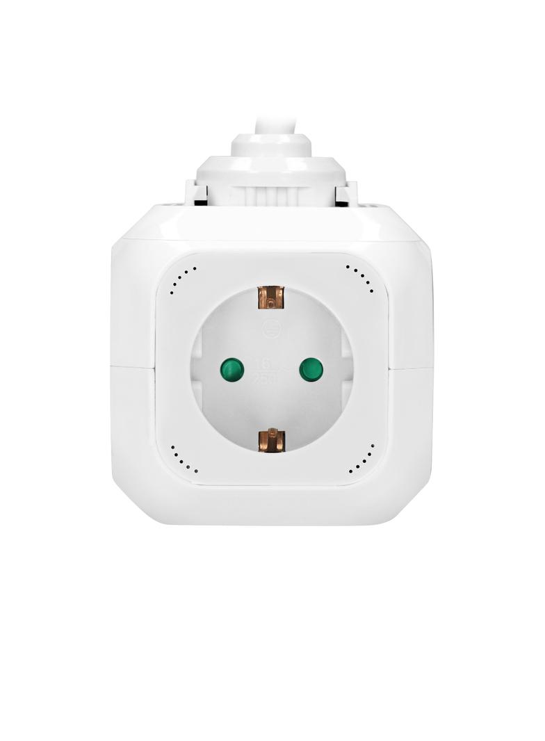 Przedłużacz Kostka 4x2P+Z(Schuko), ładowarka 2xUSB, 1,4m H05VV-F 3x1,5mm2, biały OR-AE-13144(GS)/W ORNO
