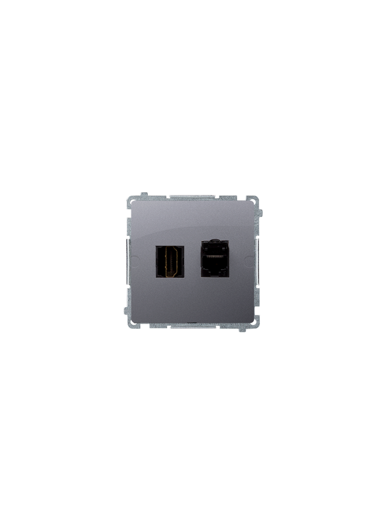 Simon Basic Gniazdo HDMI + RJ45 kat.6. stal inox BMGHRJ45.01/21 KONTAKT