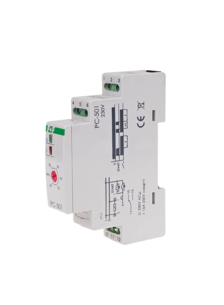 Przekaźnik czasowy 230V AC 16A styki: 1Z/R, PC-501 F&F