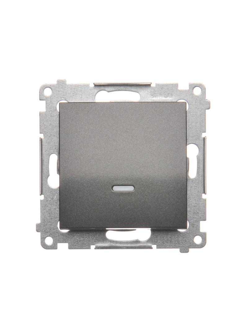 Simon 54 Łącznik jednobiegunowy z podświetleniem LED 16A 250V zaciski śrubowe antracyt DW1AL.01/48 KONTAKT