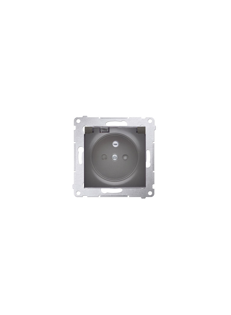 Simon 54 Gniazdo wtyczkowe do wersji IP44 Z USZCZELKĄ 16A 250V zaciski śrubowe klapka transparentna antracyt *Uszczelka do ramek S54 PREMIUM DGZ1BZ.01/48A KONTAKT
