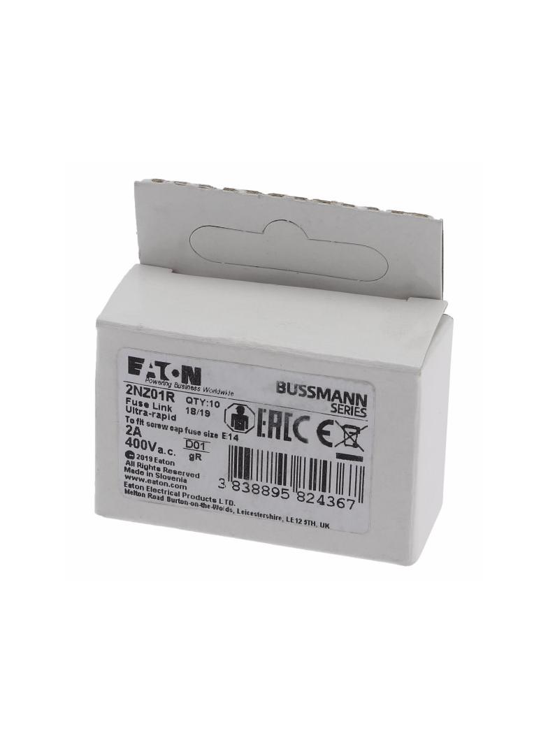 FUSE-D01 2A GR 400VAC E14 Wkładka D01 2A GR 400VAC E14 2NZ01R EATON