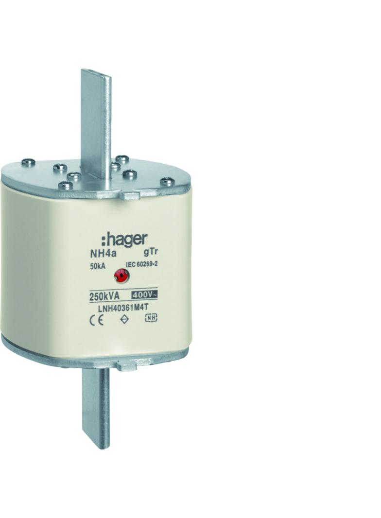 Wkładka bezp. nożowa NH4a wsk.podw. uchwyt nieiz. gTr 361A 400VAC LNH40361M4T HAGER