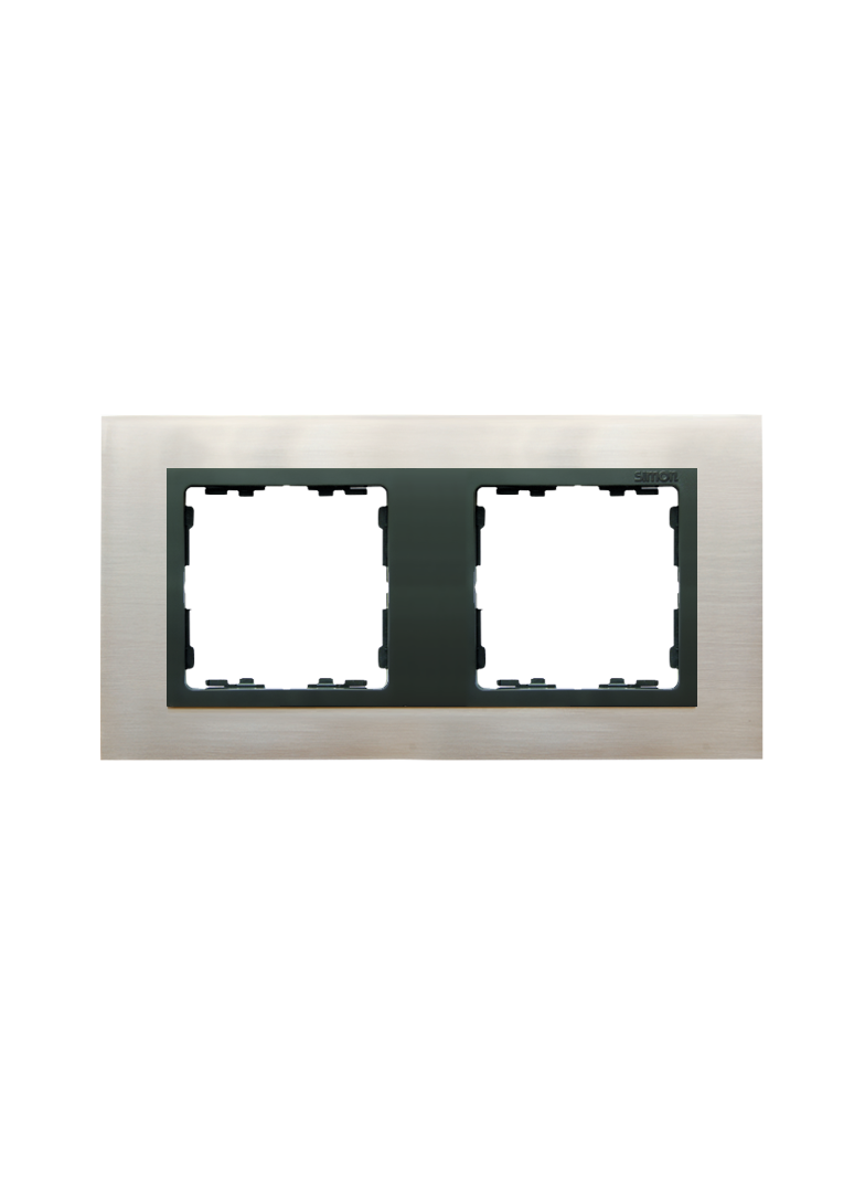 Simon 82 Nature Ramka 2-krotna Nature Stal Inox / pierścień grafit 82827-37 KONTAKT