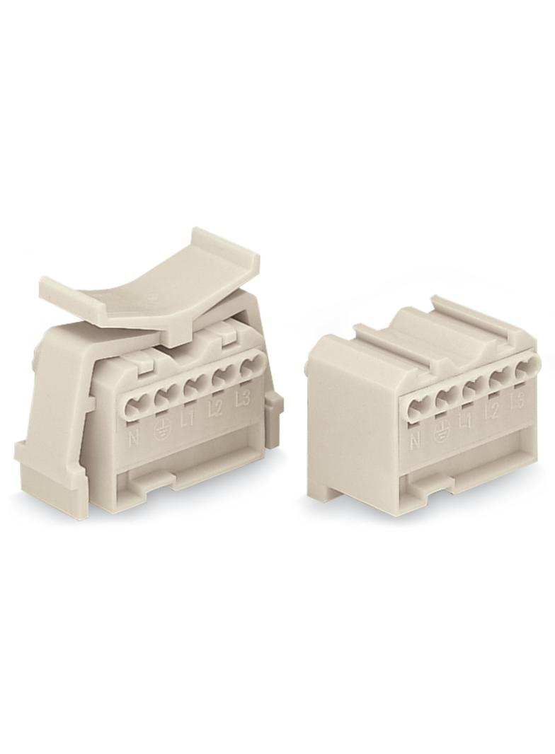 gniazdo wtykowe 2,5 mm2 5-polowe białe ze wspornikiem