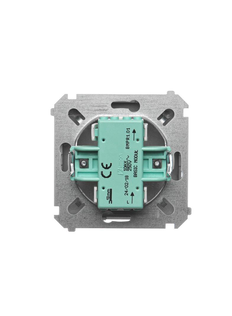 Simon Basic Przycisk pojedynczy rozwierny bez piktogramu 10A z. śrub. satynowy