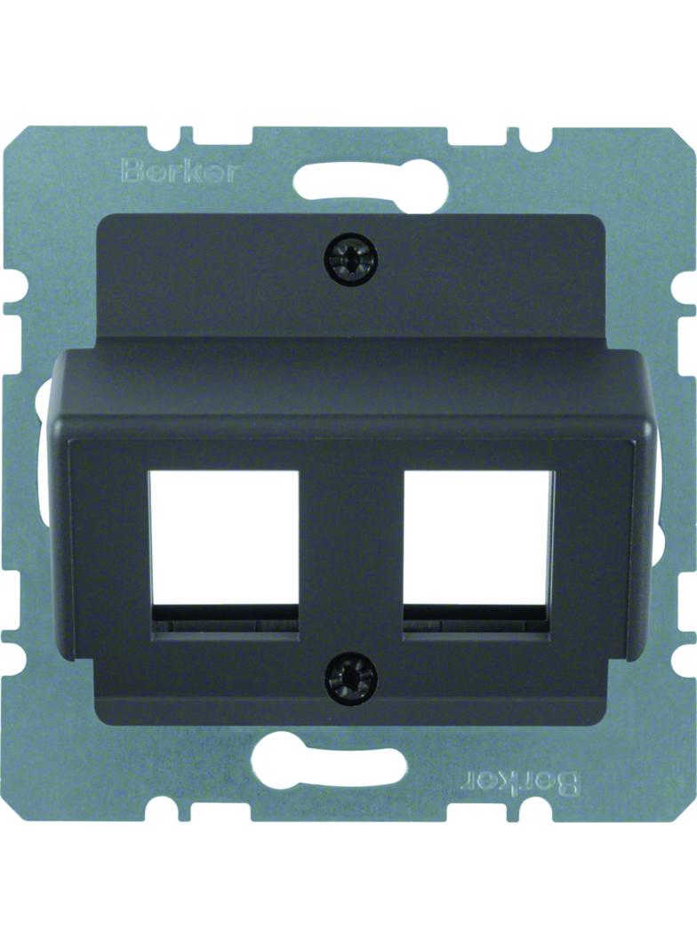BERKER B.X Płytka czołowa do gniazda modularnego Krone antracyt mat lakierowana 14641606 HAGER