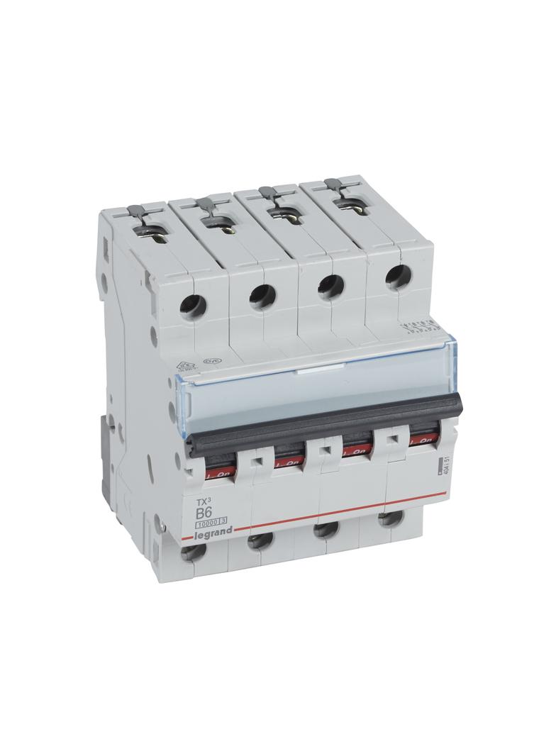 Wyłącznik Nadprądowy S 314 4P B6A 10000A TX3 404151 LEGRAND