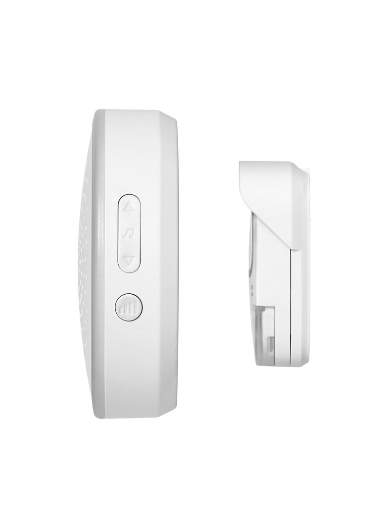 Dzwonek bezprzewodowy bateryjny ENTIKO DC learning system 60 dźwięków 300m biały ORNO