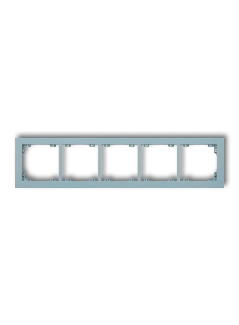 DECO Ramka uniwersalna pięciokrotna z tworzywa DECO Pastel Matt lazurowa