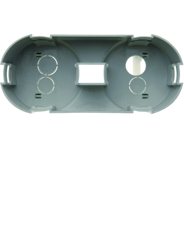 Integro Puszka p/t 2-krotna do montażu poziomego, głęboka, szary, mechanizm