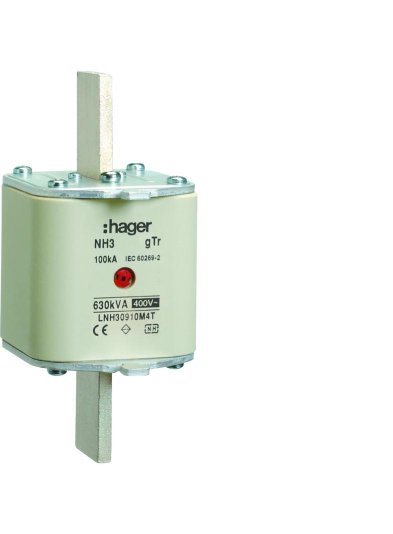 Wkładka bezp. nożowa NH3 wsk.podw. uchwyt nieiz. gTr 910A 400VAC LNH30910M4T HAGER