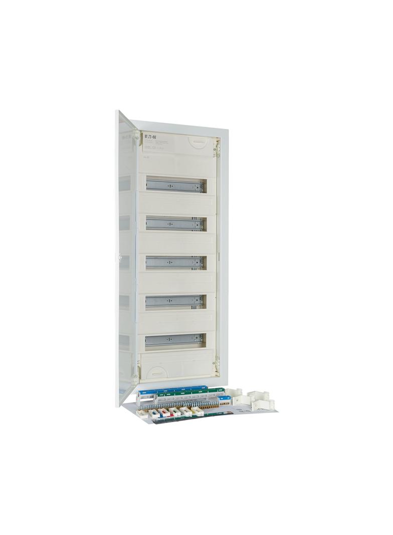 KLV-60UPS-F Rozdzielnica modułowa podtynkowa płaska 5x12+2 kl.II IP30 zawiera listwy N/PE 302414 EATON