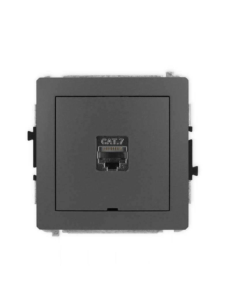 DECO Mechanizm gniazda komputerowego pojedynczego 1xRJ45, kat. 7, ekranowany, 8-stykowy, bez pola op