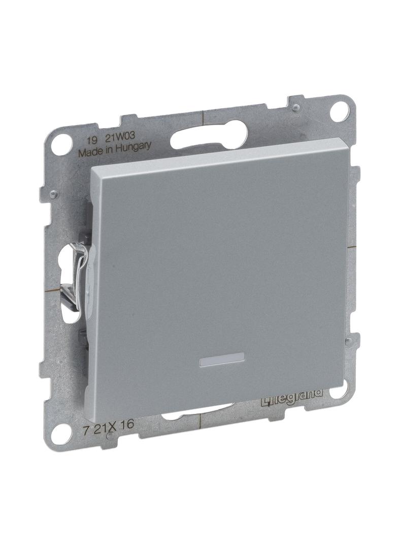 Suno Łącznik Schodowy Z Podświetleniem - 10 Ax - 250V - Zaciski Automatyczne Aluminium 721316 LEGRAND